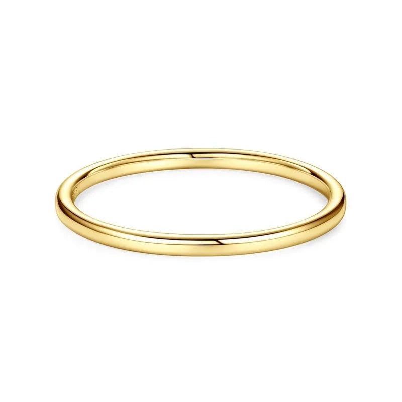 Simple geometric sterling silver bracelet ring on a size chart showing US sizes 4 to 10.