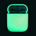 Luminous solid colour silicone flip-top protective case for Apple AirPods wireless earphones.