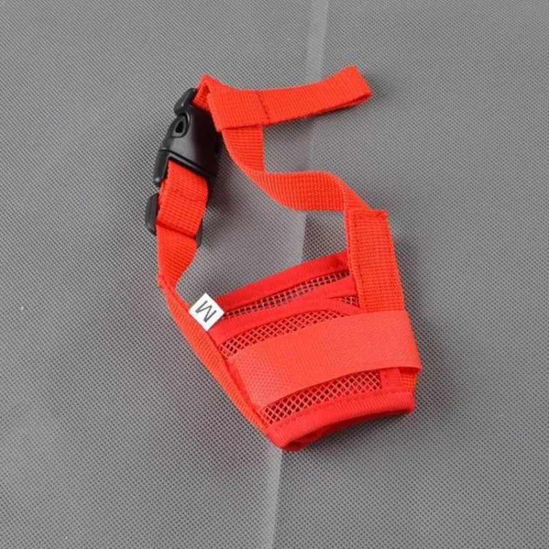 Adjustable plastic dog muzzle in multiple colours for biting and barking control