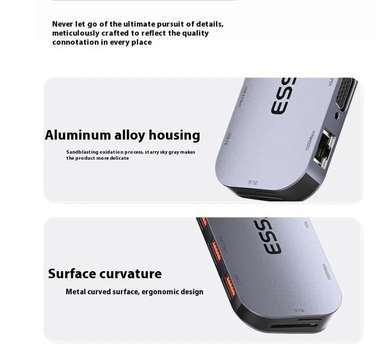 11-in-1 USB-C expansion dock with a 20cm cable and Gigabit Ethernet port.