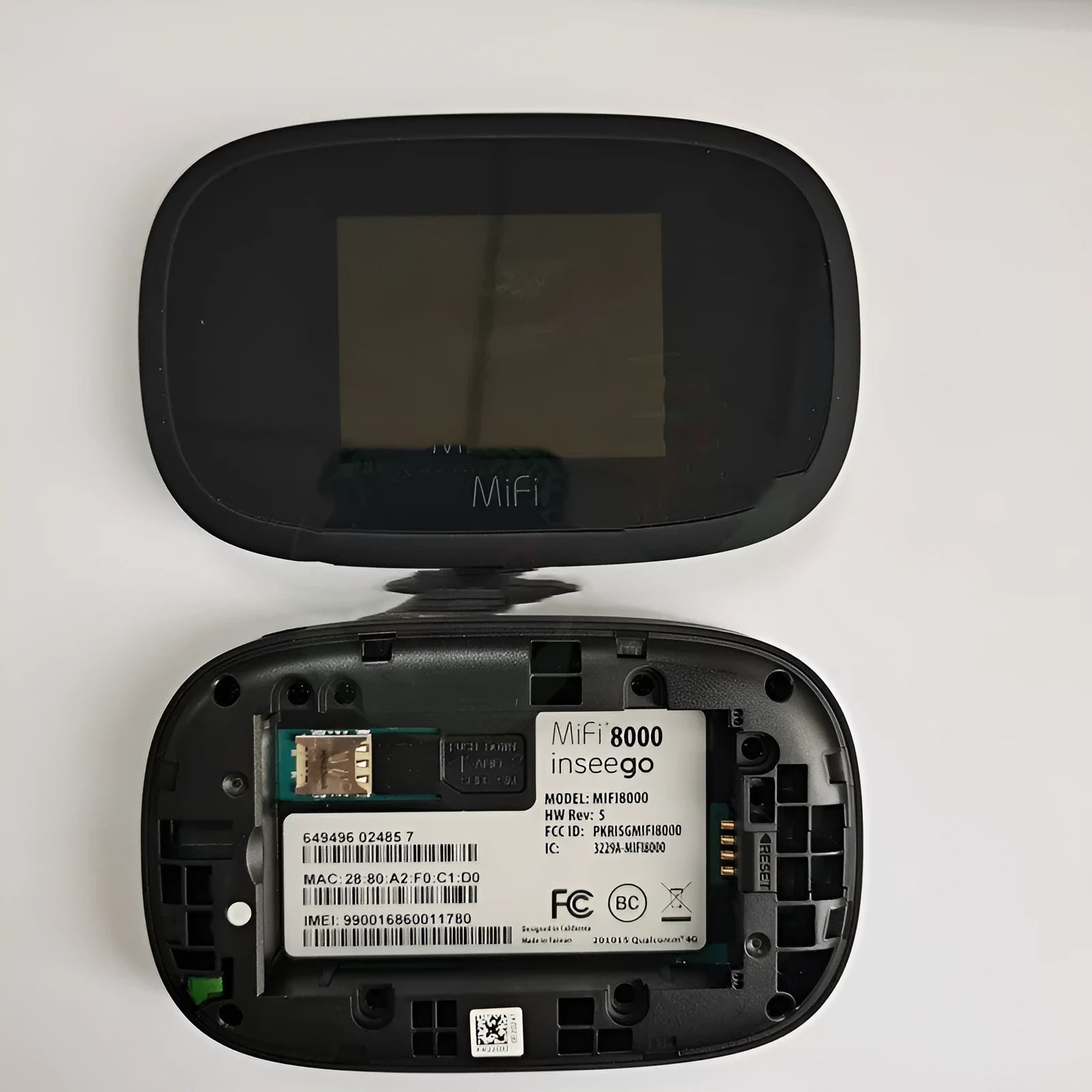 Black Mifi8000 portable 4G wireless router with compact design