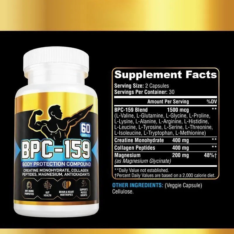 Single bottle of body energy supplement capsules with standard specifications suitable for any skin type