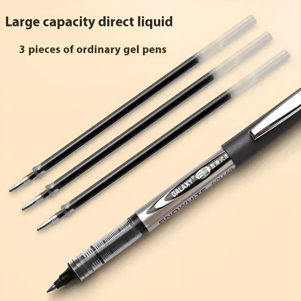 12-pack of 0.5mm water-based quick-drying signature pens with plastic shells in four ink colour options