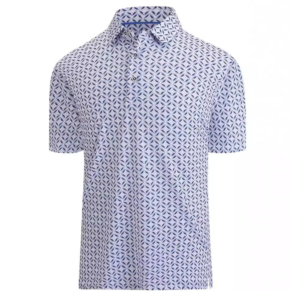 Men's 3D printed retro mesh top with zipper decorations in Japanese style