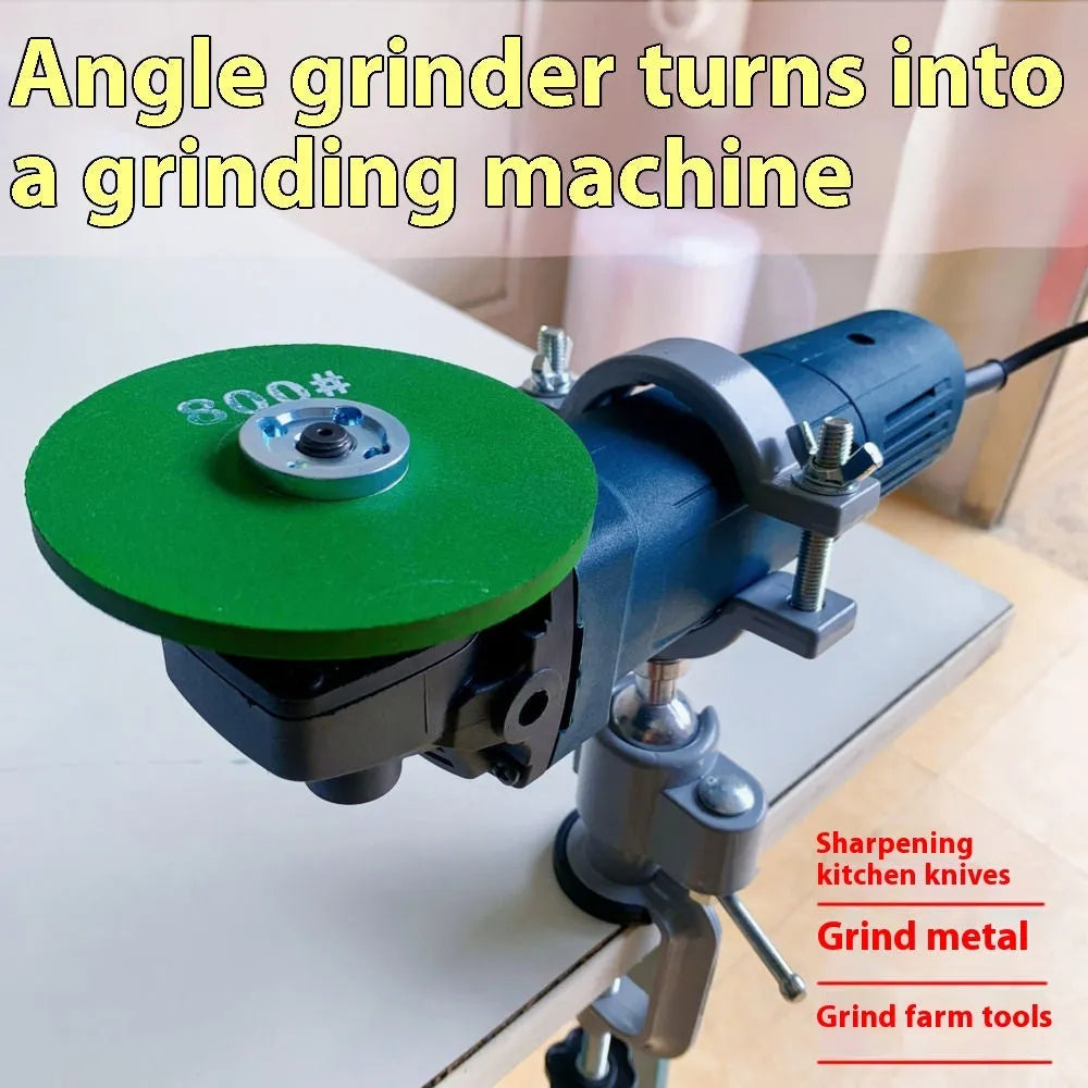 Bench vise with 360-degree rotation and clamp-on bracket mounting