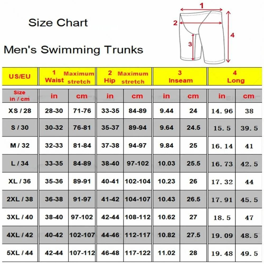 Men's stretch Lycra swimming pants with elastic waistband in briefs style