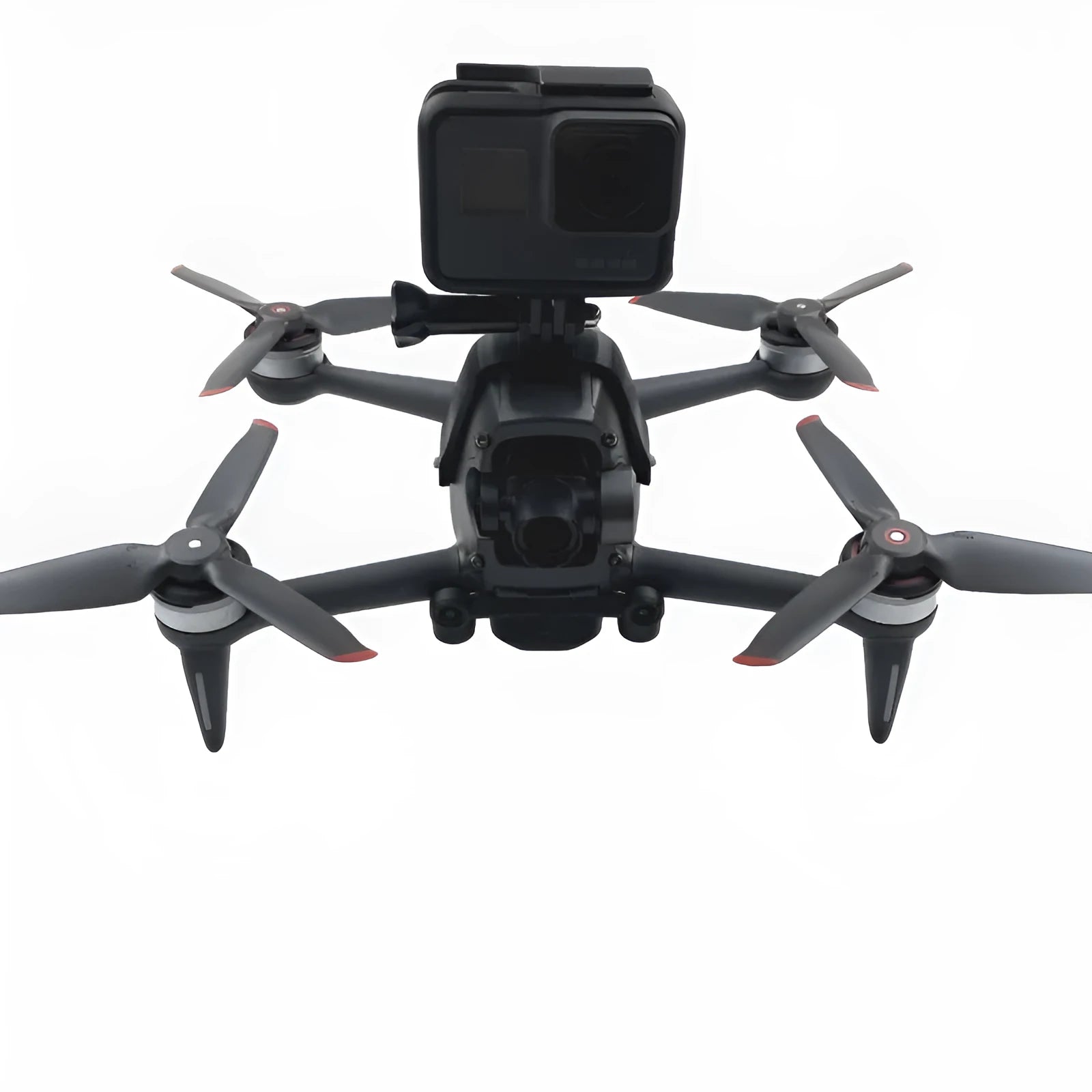 3D-printed hard plastic GoPro expansion bracket for FPV drones with sponge protection