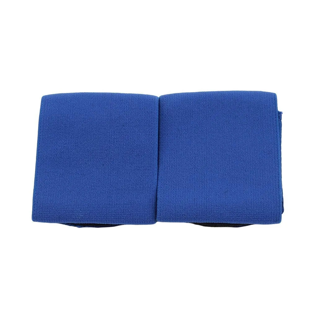 Elastic rubber shin guard tape belt in red, blue, black, and white colours for football and cycling