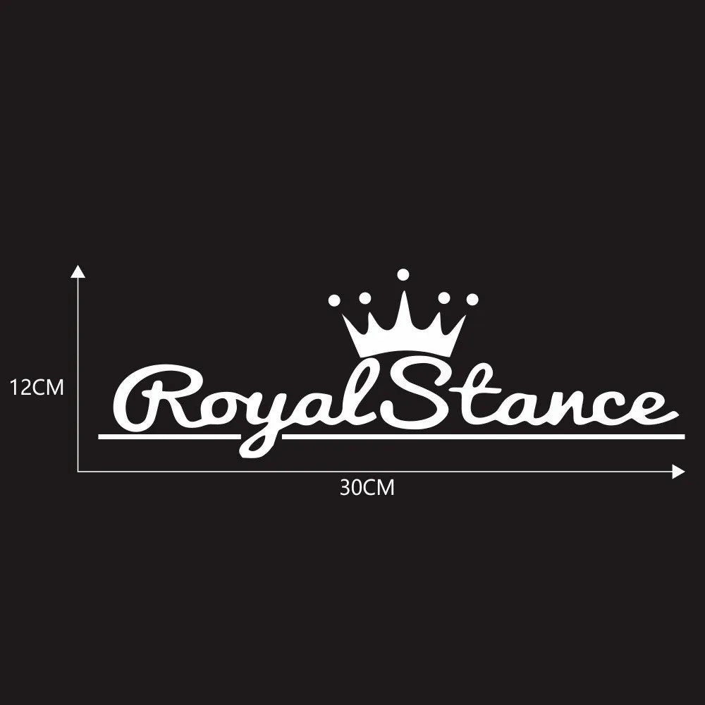 Reflective colourful crown car sticker on vehicle window, 30 by 12 cm.