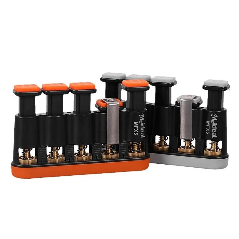 Grey and orange silicone finger trainer for hand muscle development