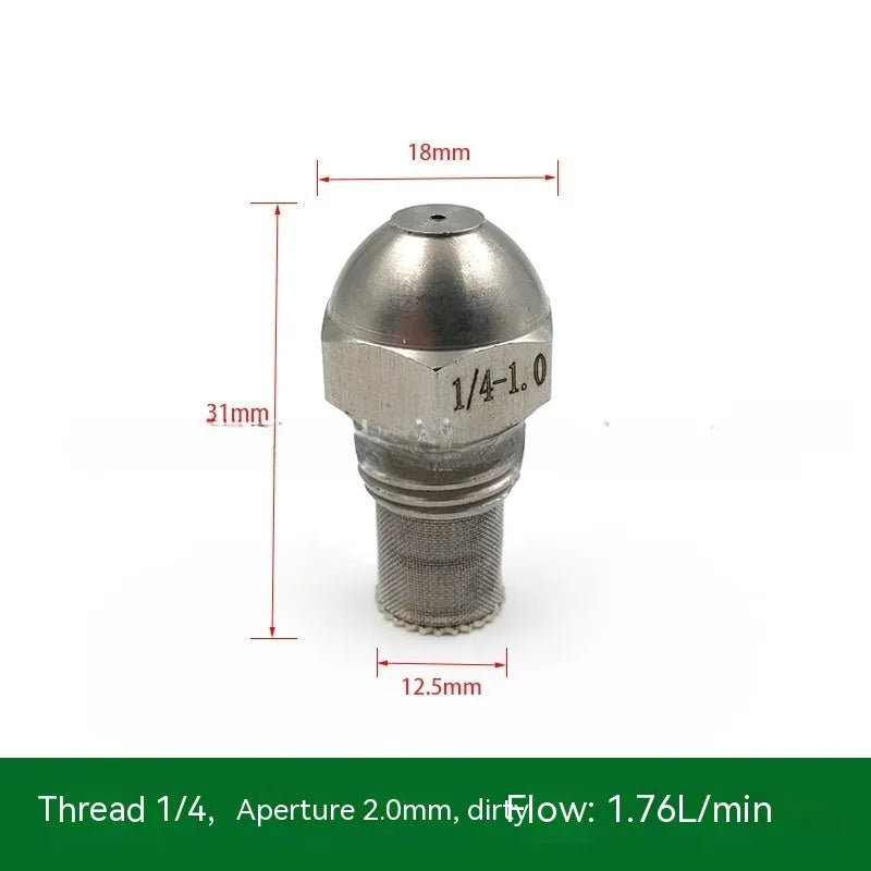304 stainless steel fine atomisation spray nozzle with ten aperture sizes and external thread connection