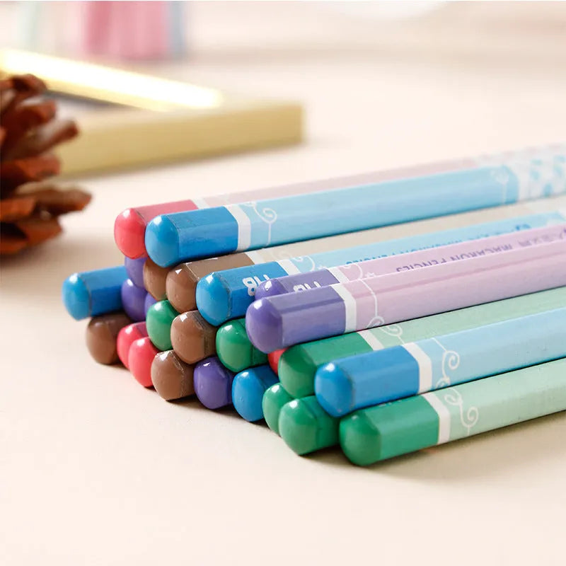 Basswood thermal transfer pencil with six-angle rod design showing wooden construction and HB hardness marking