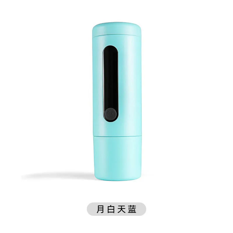 Portable dual-use coffee machine in Dark Starry Sky colour, compact 60x60x187mm size with one-button operation