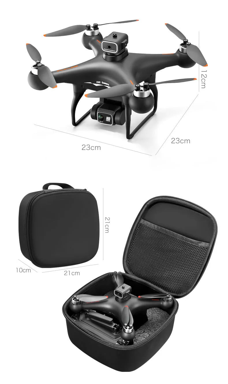 Black HD brushless UAV drone with four-side obstacle avoidance and camera for flight training