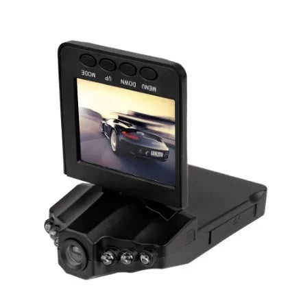 H198 HD car dash cam recorder with six infrared lights around lens and 2.4-inch screen
