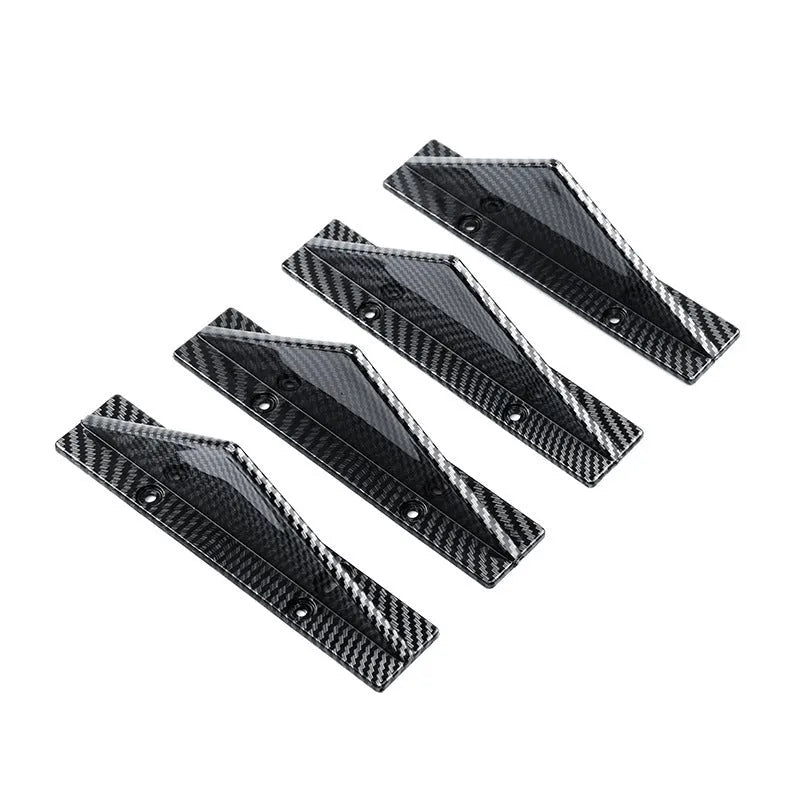 Four triangular automotive rear spoiler units for General Motors vehicles with mounting hardware