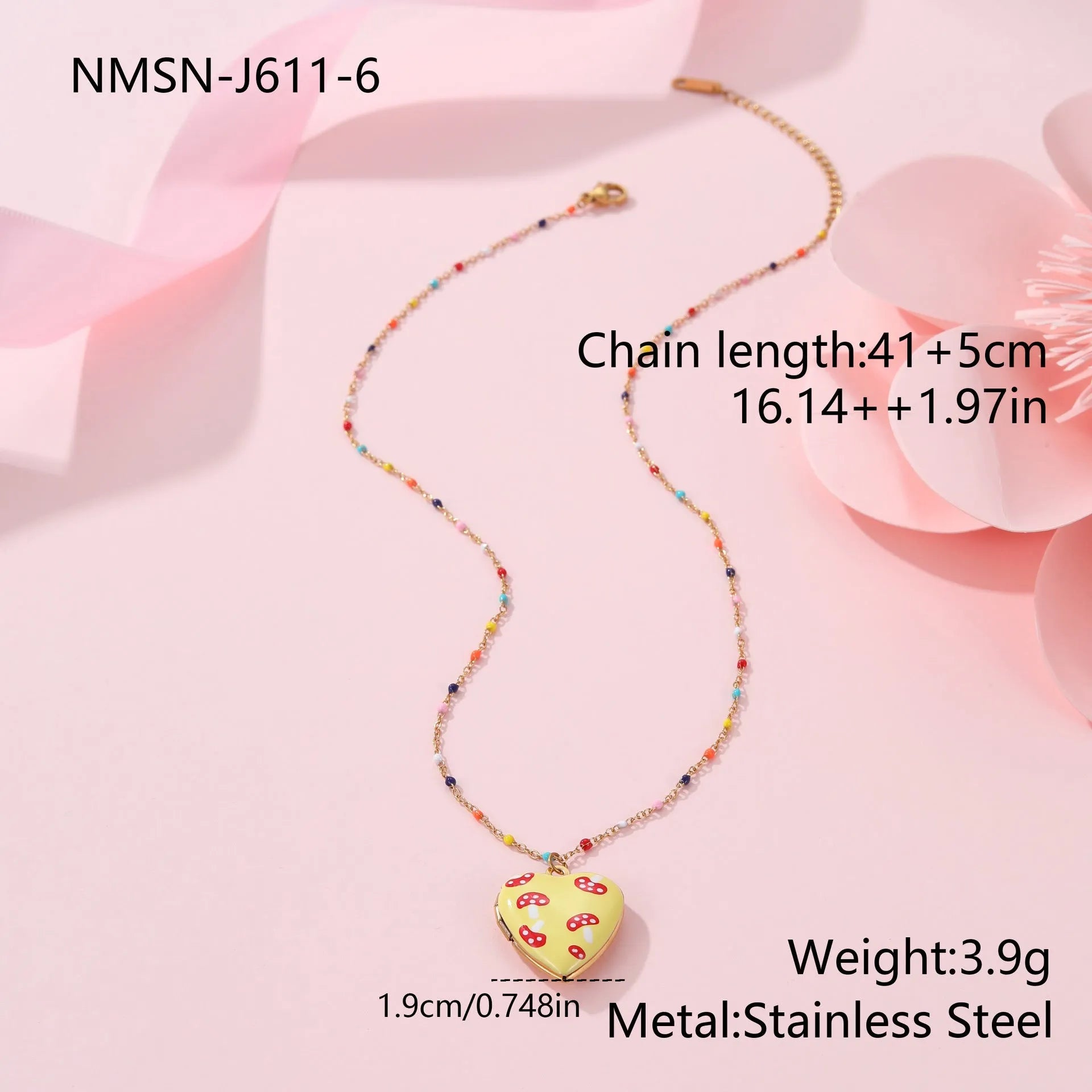 Gold-plated stainless steel necklace with fruit-shaped pendant on adjustable chain