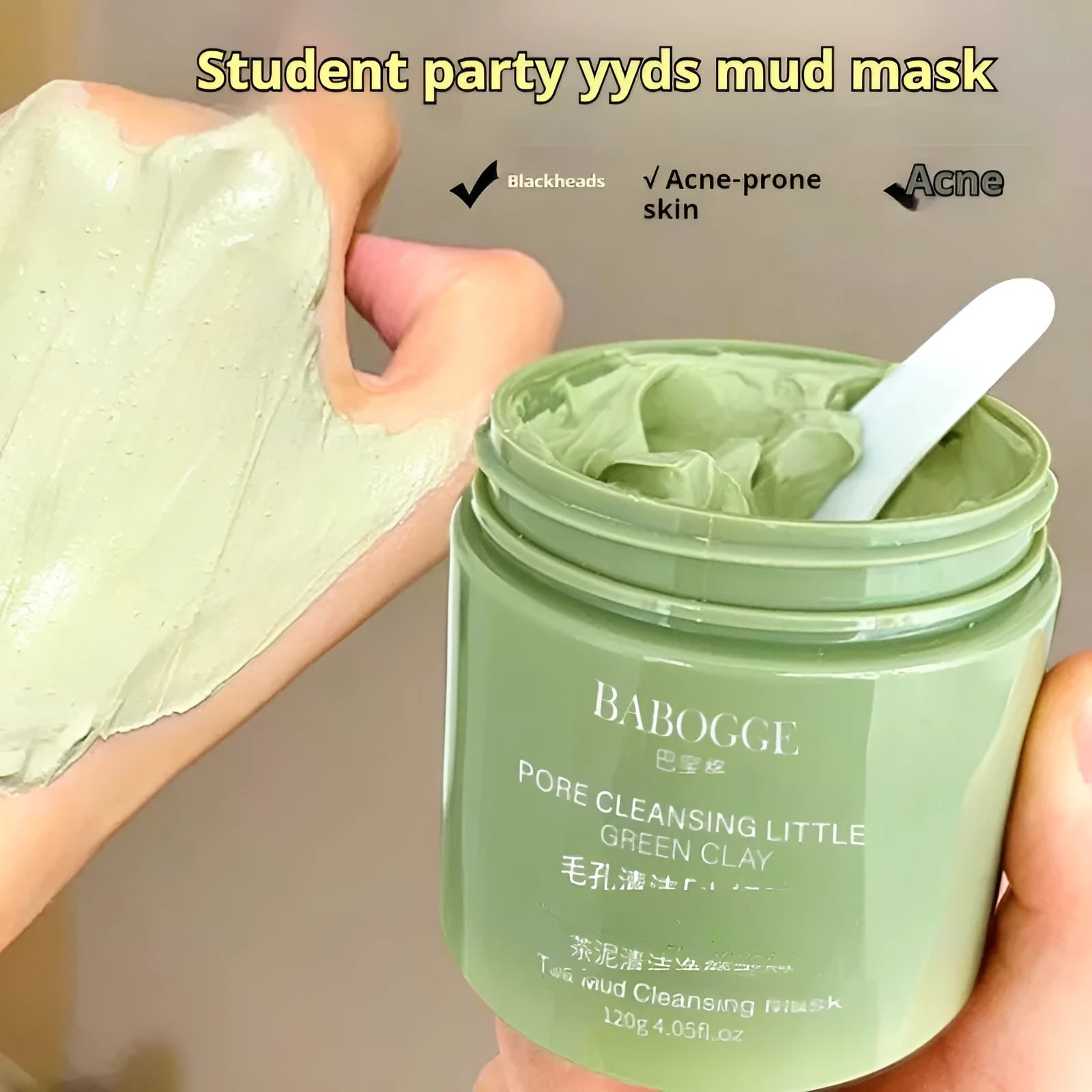 120g tube of tea mud clay facial mask for deep cleansing.