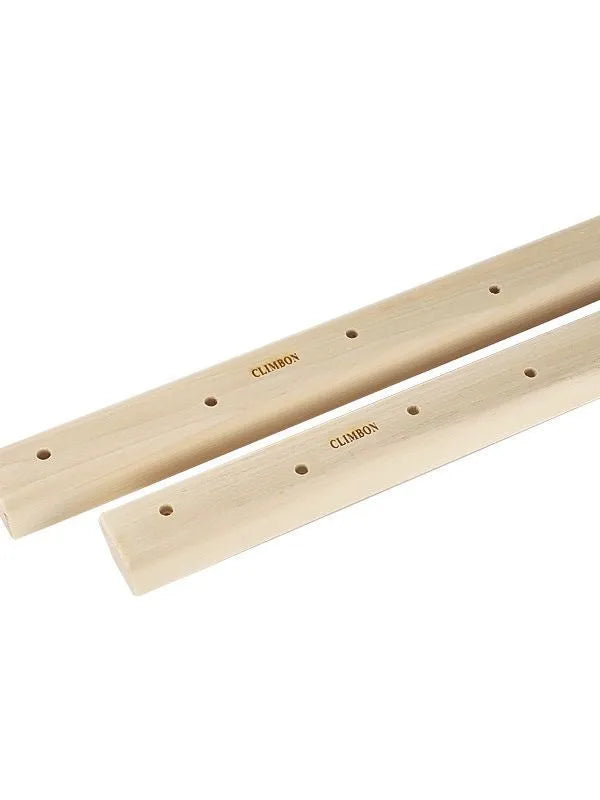 Set of three solid wooden grip training fingerboards in 12cm, 40cm, and 50cm lengths on a white background.