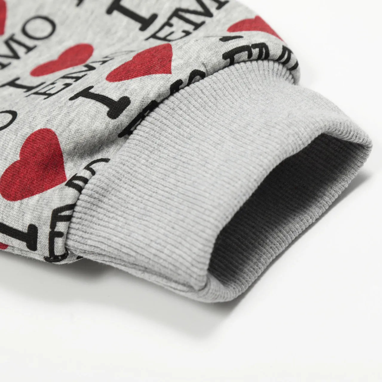 Women's melange grey hooded cardigan with retro pattern and long sleeves