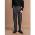 Men's straight-leg trousers in light business style, polyester fabric, available in multiple colours