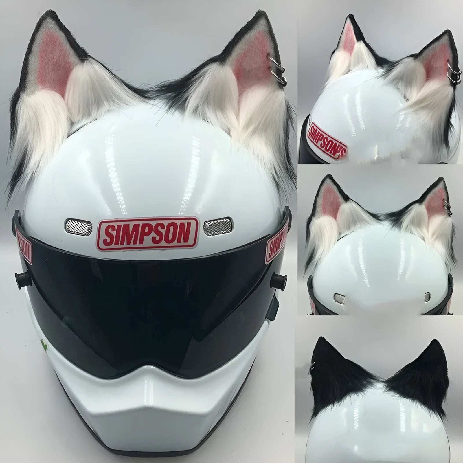 ABS helmet decorations with animal ears and tail for motorcycle and electric bike helmets