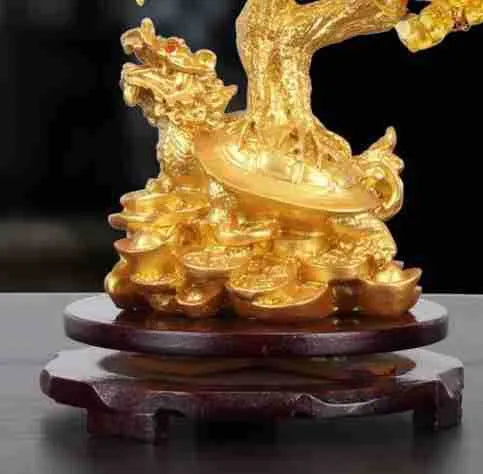 Citrine resin turtle money tree Feng Shui ornament measuring 18x11x23cm