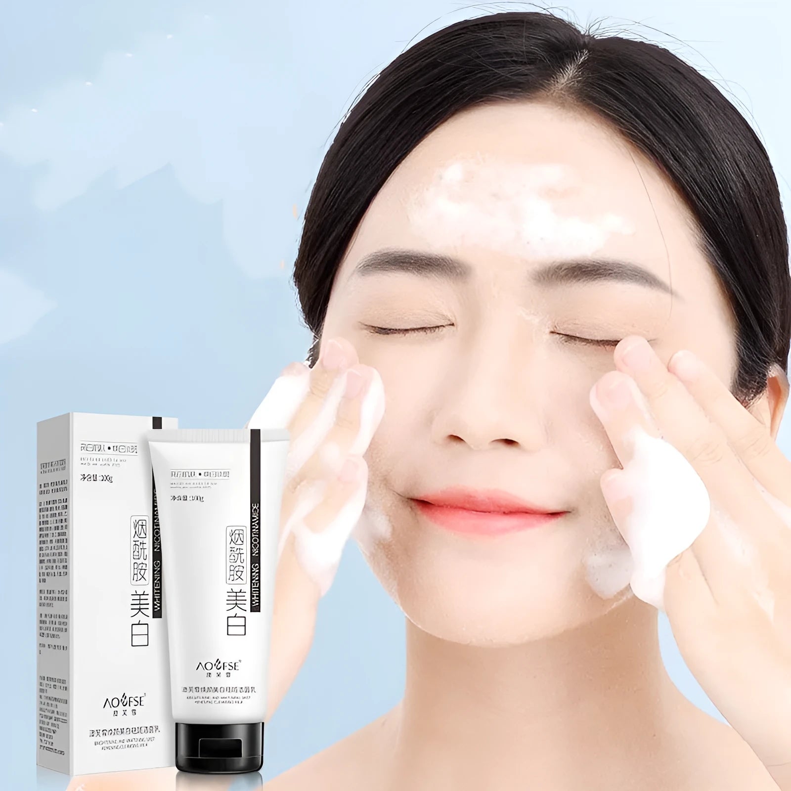 100ml whitening freckle removing facial cleanser bottle with pore cleansing formula