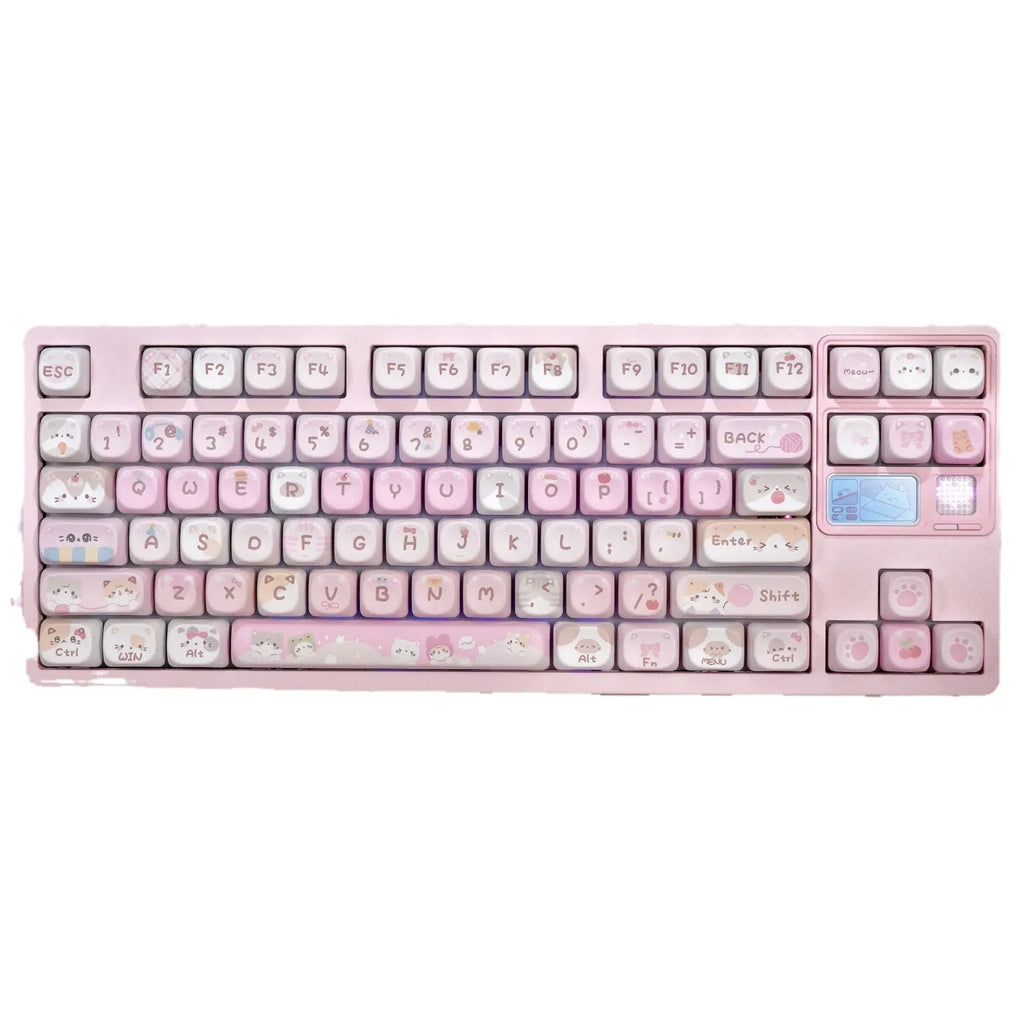 MOA height pink cartoon sublimation keycaps for mechanical keyboards