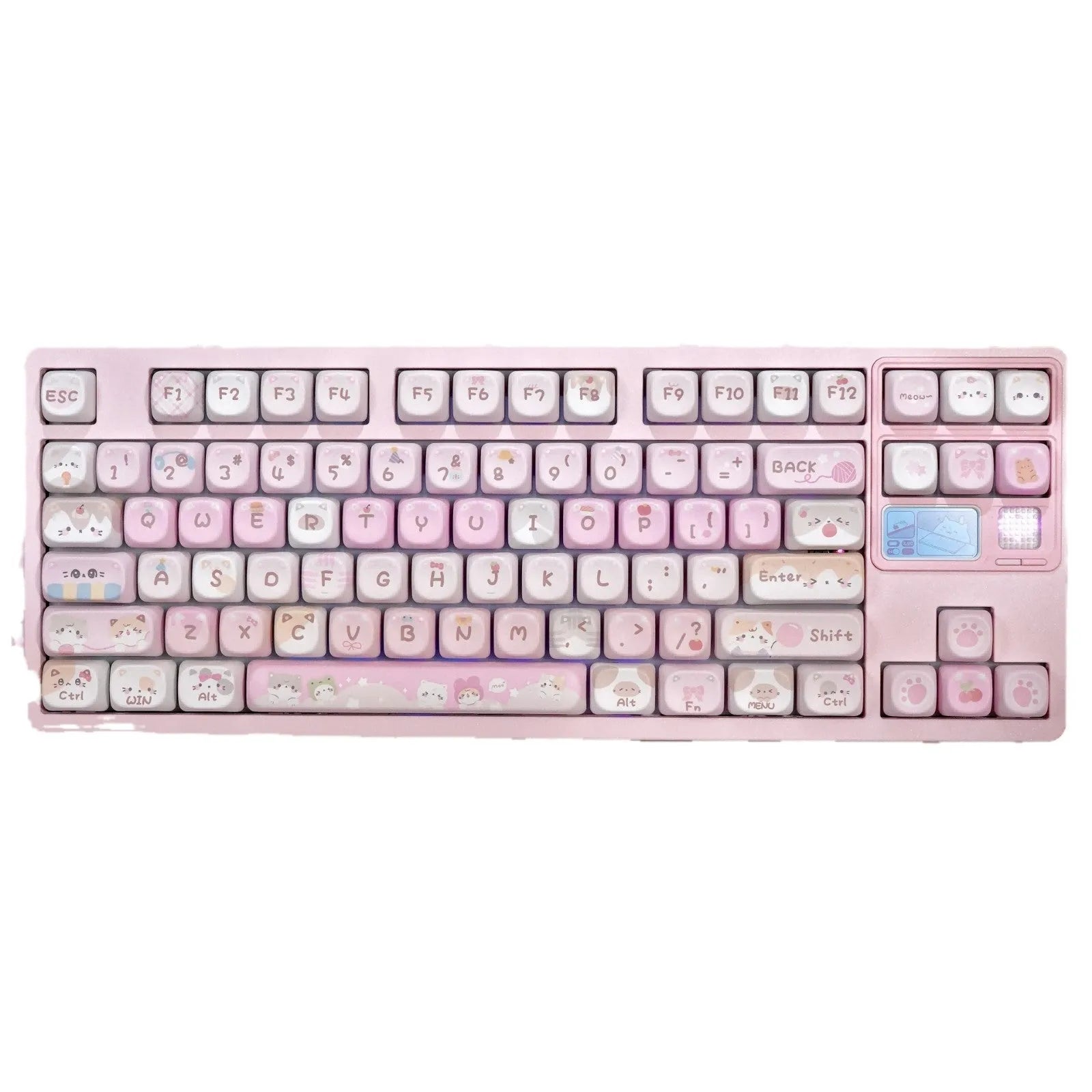 MOA height pink cartoon sublimation keycaps for mechanical keyboards