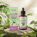 60ml bottle of Dog Milk Thistle Extract Nutrient Solution with Omega-3 and turmeric on a label.