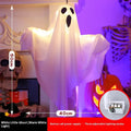 Halloween ghost light with screaming face design in white and orange colours for indoor party decoration