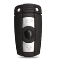 BMW semi-intelligent remote car key fob replacement unit containing three keys.