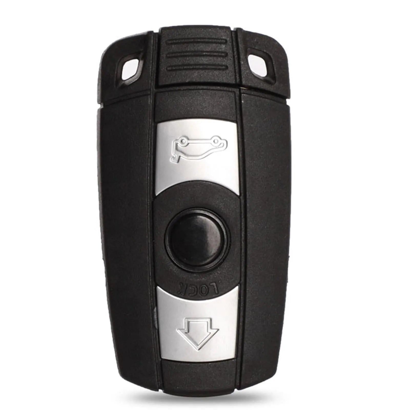 BMW semi-intelligent remote car key fob replacement unit containing three keys.