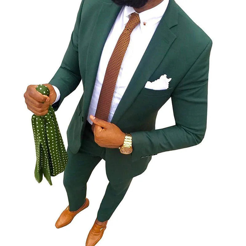 Men's cotton banquet suit jacket and trousers in a choice of multiple colours.