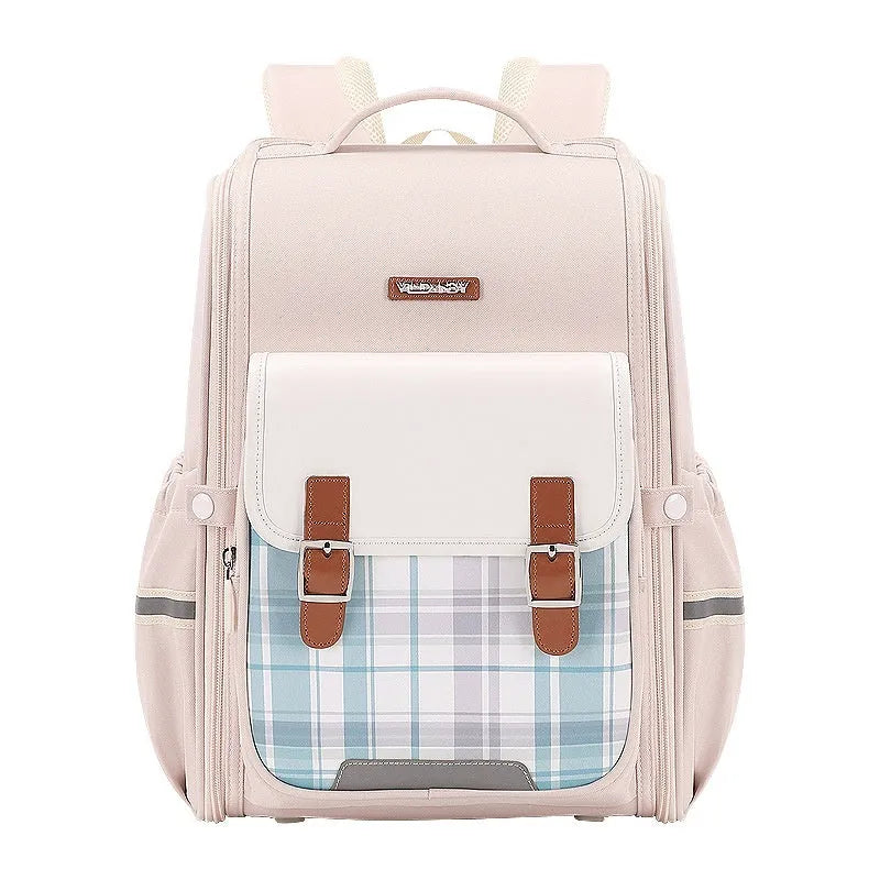 Student schoolbag in Oxford cloth with large capacity and lightweight design for grades 5-6