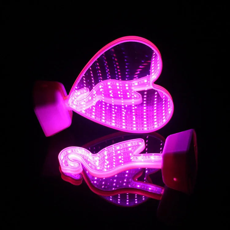 LED double-sided love tunnel light with rose red illumination and plastic construction