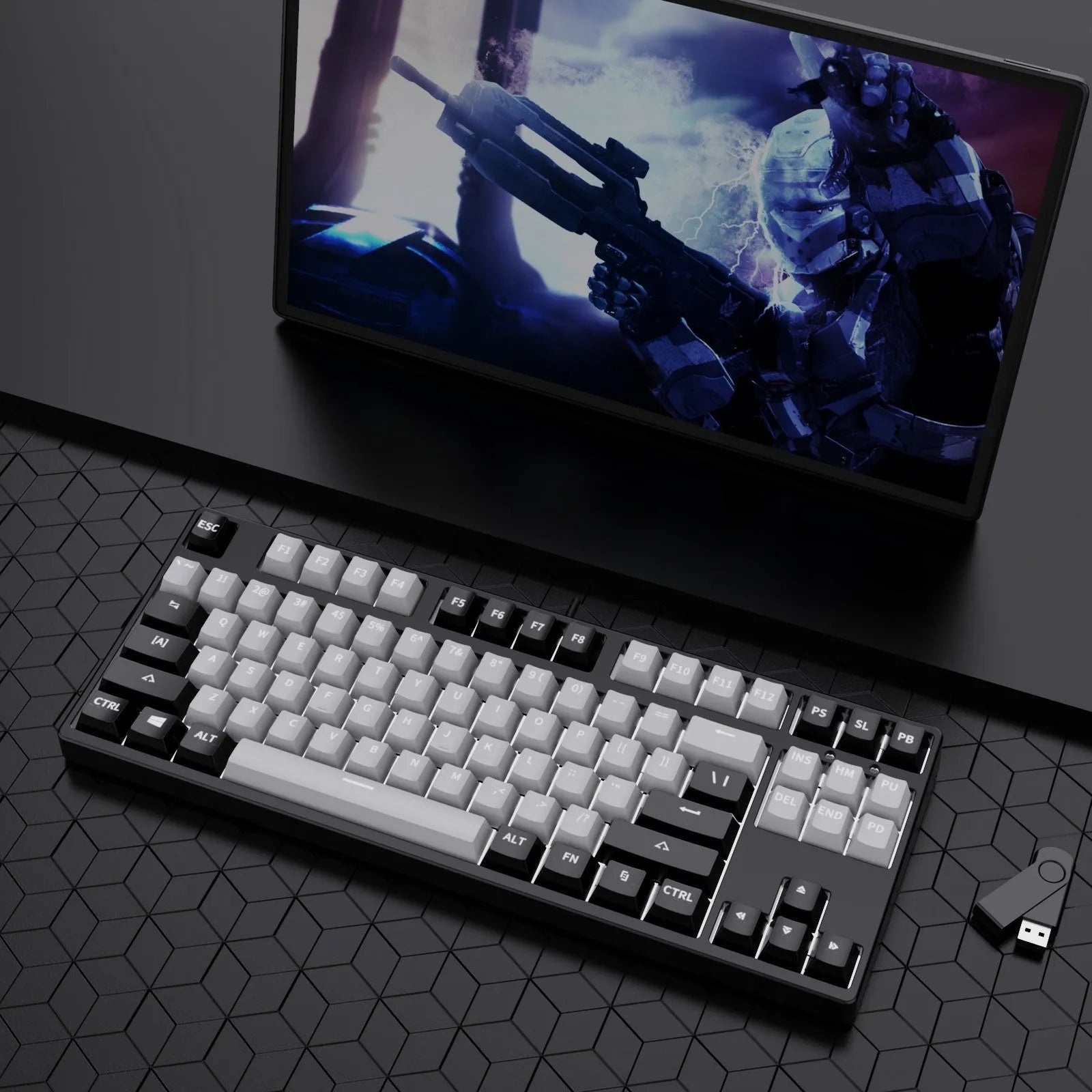 87-key mechanical keyboard with two-tone colour options and hot-plug switch capability