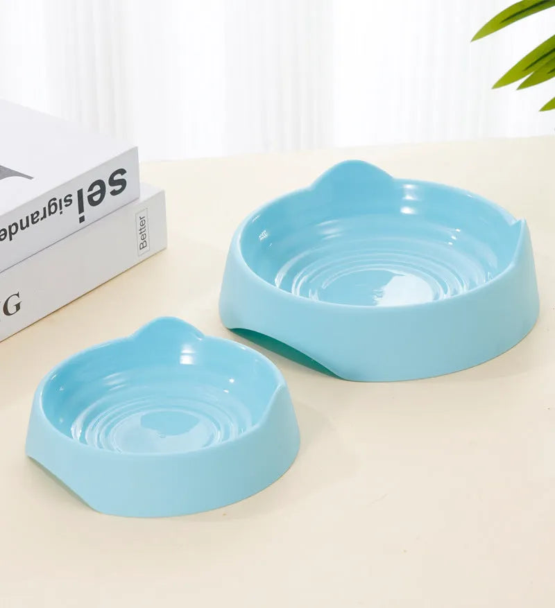 Blue ceramic dog slow feeder bowl with a 4-cup puzzle maze design for small or large breeds