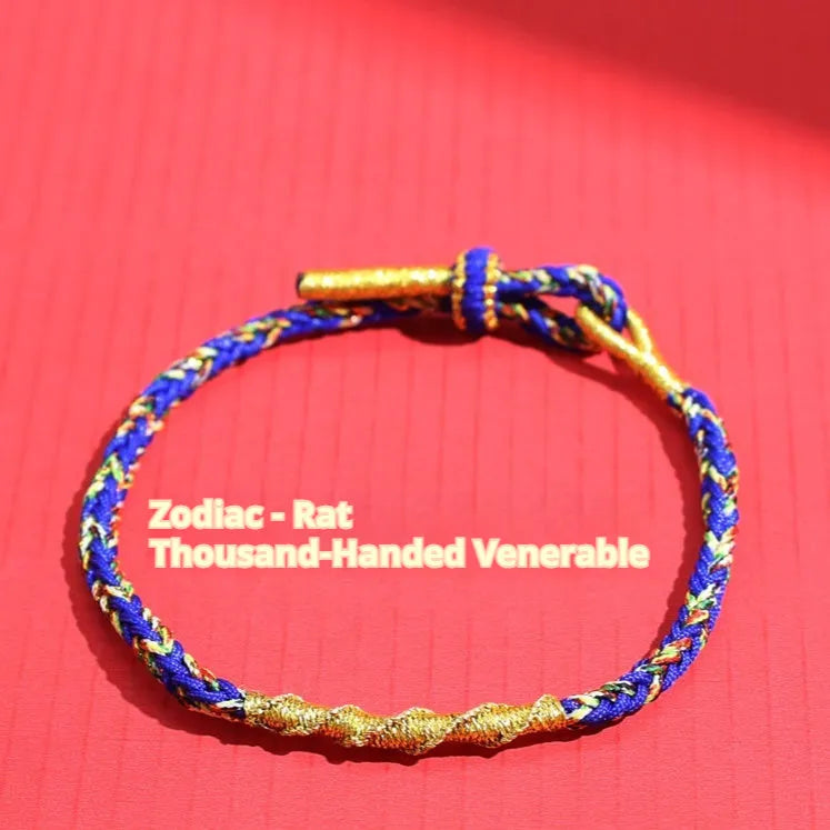 Adjustable eight-strand woven colourful bracelet with flexible wire construction in national tide style