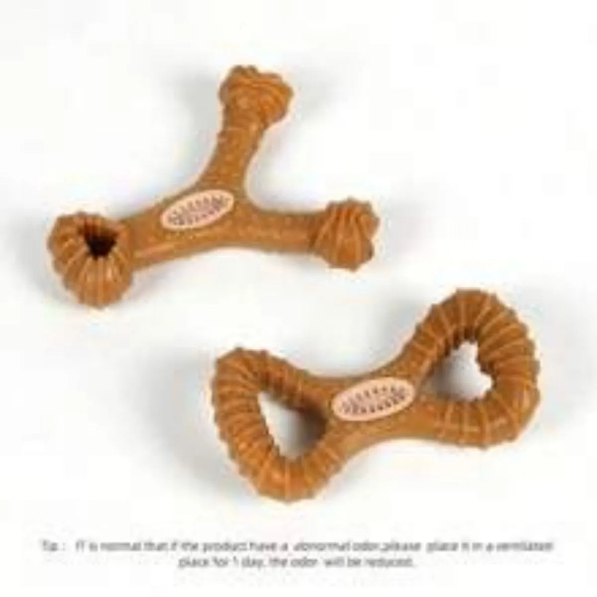 Durable bite-resistant dog chew bone toy in 8 shape and Y shape configurations for dental cleaning and interactive play