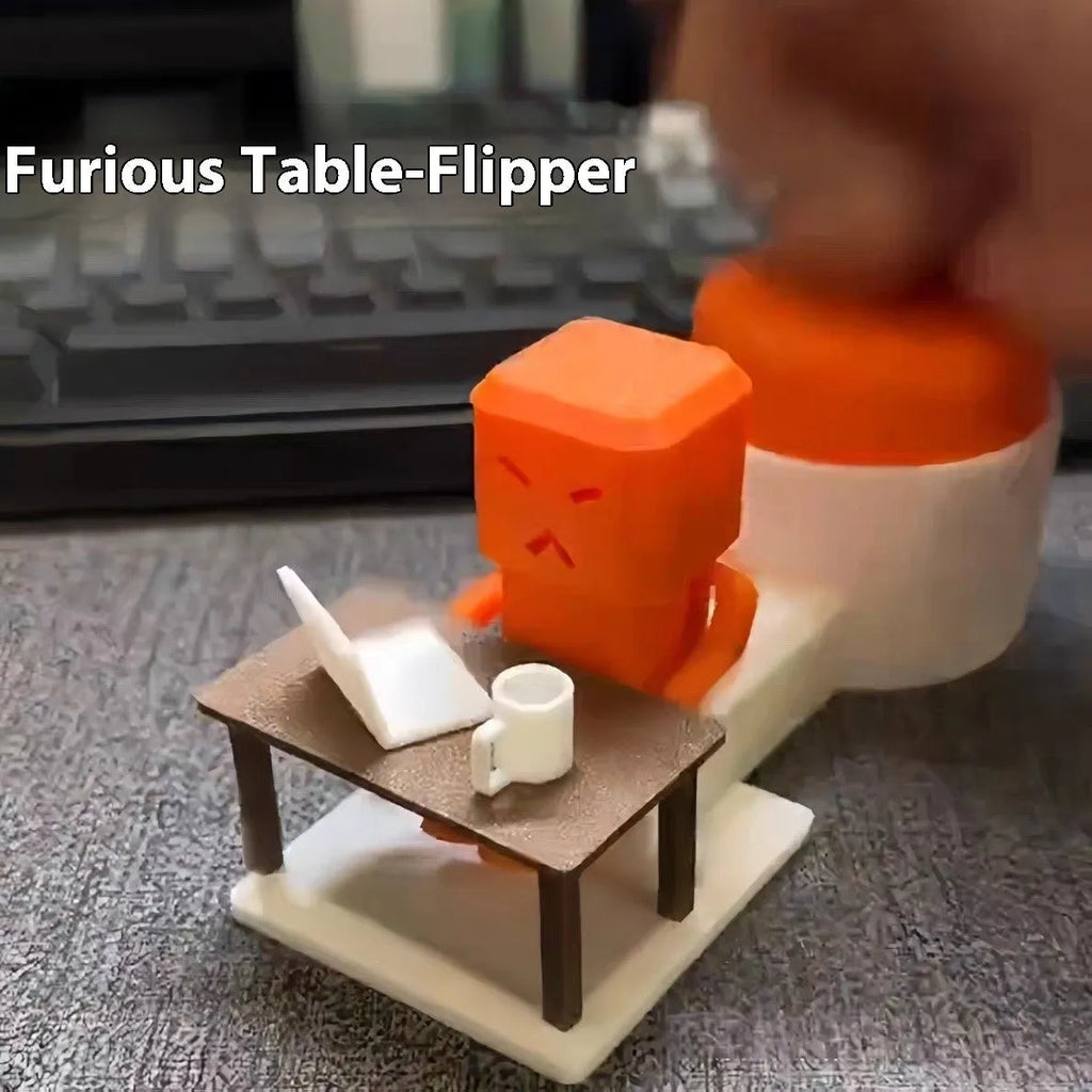 Orange plastic table turning decompression toy for desk stress relief