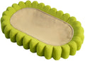 Green oval-shaped cat scratch pad bowl with sisal scratching surface, functioning as a cat bed.