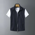 Men's hooded rabbit fur vest in slim fit for outdoor casual wear