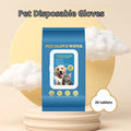 Disposable gloves for pet cat and dog care during bathing and cleaning tasks