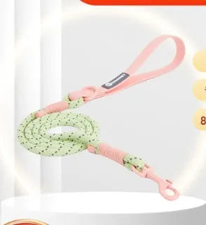 Dark Red Purple Yellow PVC dog leash held in a hand, showing the 120cm length and hand loop