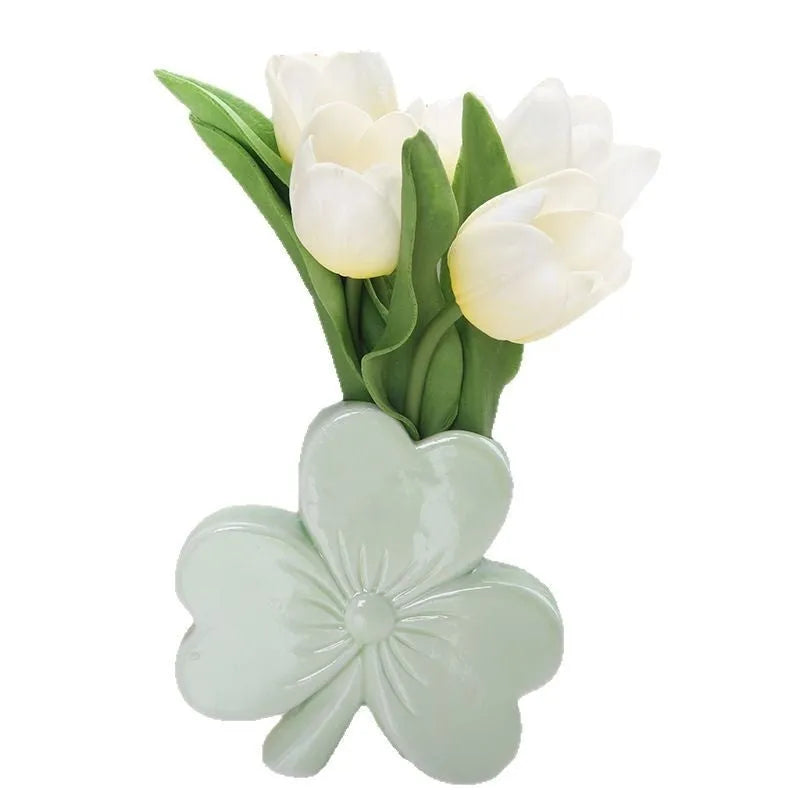 European style white porcelain ceramic desktop vase in four colour options