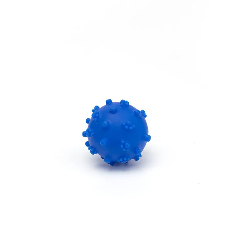 Bright coloured spiked dog toy balls with paw print dimples, 2 inches diameter